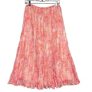 Ruby Rd Skirt‎ Womens 6P Fairy Y2K Pleated Maxi Abstract Boho Sheer Lined Flowy